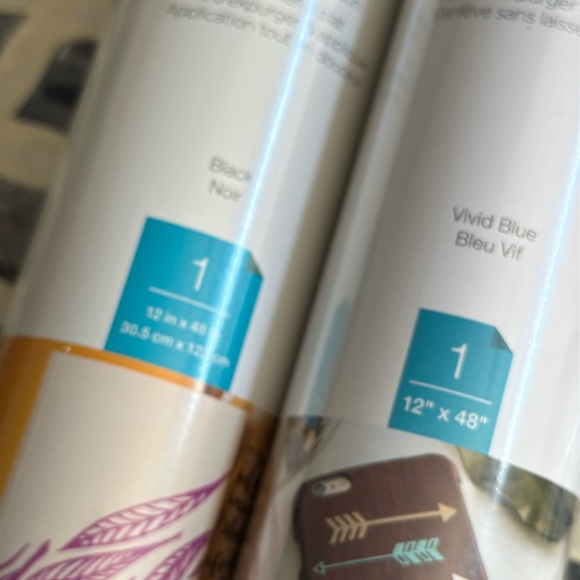 Bundle Cricut Premium Shimmer Black and Vivid Blue Rolls - Picture 2 of 5